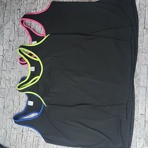 Ladies Athletic Racerback Tops Medium Black